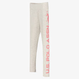 U.S. Polo Assn.-Girls Grey Cotton Leggings | Childrensalon Outlet