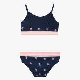 U.S. Polo Assn.-Girls Navy Blue Bra & Knickers Set | Childrensalon Outlet