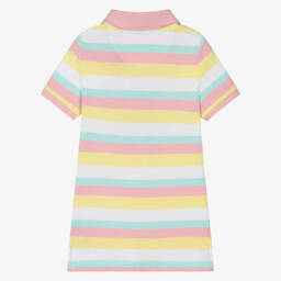 U.S. Polo Assn.-Girls Pastel Stripe Cotton Polo Shirt | Childrensalon Outlet