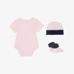 U.S. Polo Assn.-Girls Pink & Blue Cotton Babysuit Set | Childrensalon Outlet