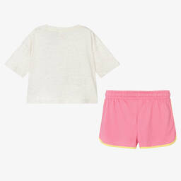U.S. Polo Assn.-Girls Pink & Grey Shorts Set | Childrensalon Outlet