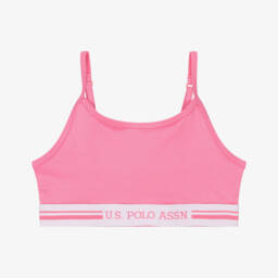 U.S. Polo Assn.-Girls Pink & Navy Blue Cotton Bra Tops (2 Pack) | Childrensalon Outlet