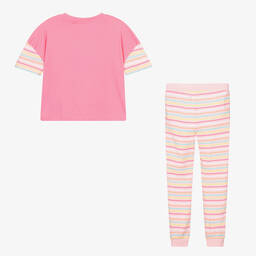 U.S. Polo Assn.-Girls Pink Striped Cotton Leggings Set | Childrensalon Outlet