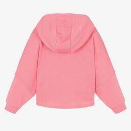 U.S. Polo Assn.-Girls Pink & Yellow Cotton Hooded Top | Childrensalon Outlet