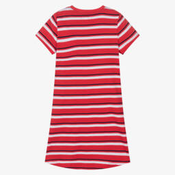 U.S. Polo Assn.-Girls Red Striped Cotton T-Shirt Dress | Childrensalon Outlet
