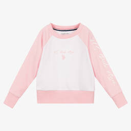U.S. Polo Assn.-Girls White Cotton Sweatshirt | Childrensalon Outlet