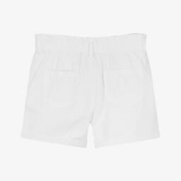 U.S. Polo Assn.-Girls White High Rise Cotton Twill Shorts | Childrensalon Outlet