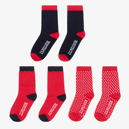 U.S. Polo Assn.-Red & Blue Socks (3 Pack) | Childrensalon Outlet