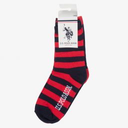 U.S. Polo Assn.-Red & Blue Socks (3 Pack) | Childrensalon Outlet