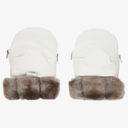 Uzturre-قفّازات جلد صناعي لون عاجي لعربة الأطفال | Childrensalon Outlet