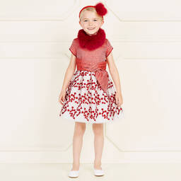 ValMax-Girls Embroidered Red Dress | Childrensalon Outlet