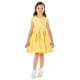 ValMax-Girls Yellow Silk Blend Dress | Childrensalon Outlet