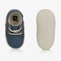 VEJA-حذاء لمرحلة قبل المشي شامواه لون كحلي و أحمر للأولاد | Childrensalon Outlet