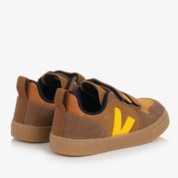 VEJA-Коричневые замшевые кроссовки V-10 на липучке | Childrensalon Outlet