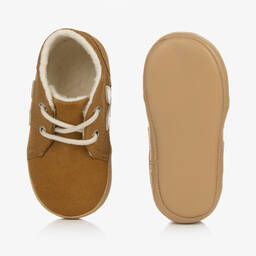 VEJA-Brown Suede Leather Pre-Walker Shoes | Childrensalon Outlet