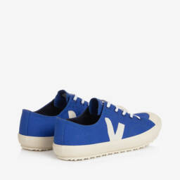 VEJA-ترينرز تينز كانفاس لون أزرق وعاجي | Childrensalon Outlet