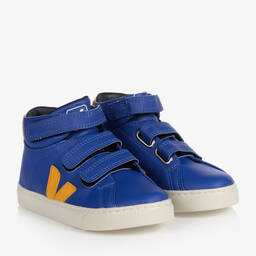 VEJA-حذاء رياضي جلد لون أزرق و برتقالي للمراهقبن | Childrensalon Outlet