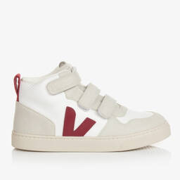 VEJA-ترينرز تينز شبك وشامواه لون أبيض وأحمر | Childrensalon Outlet