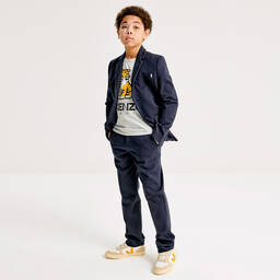 VEJA-ترينرز تينز جلد وشامواه لون أصفر وأبيض | Childrensalon Outlet