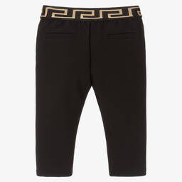 Versace-بنطلون فيسكوز جيرسي لون أسود أطفال ولادي | Childrensalon Outlet