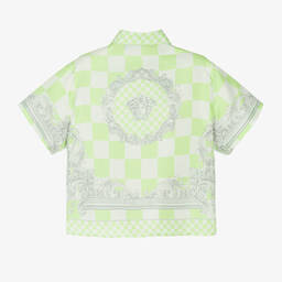 Versace-Baby Boys Green Barocco Silk Shirt | Childrensalon Outlet