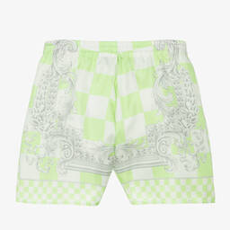 Versace-Baby Boys Green Barocco Silk Shorts | Childrensalon Outlet