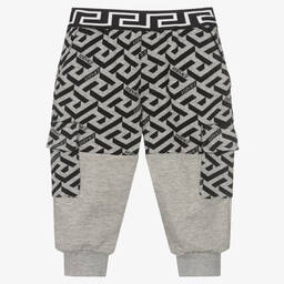 Versace-Baby Boys Grey La Greca Joggers | Childrensalon Outlet