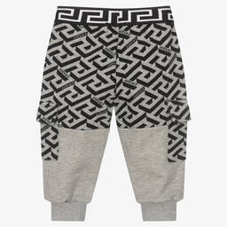 Versace-Baby Boys Grey La Greca Joggers | Childrensalon Outlet