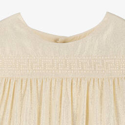 Versace-فستان غريسا كريب لون ذهبي | Childrensalon Outlet