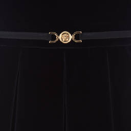 Versace-Baby Girls Navy Blue Velvet Dress | Childrensalon Outlet