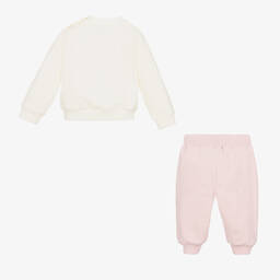 Versace-Кремовый топ и розовые брюки из хлопка | Childrensalon Outlet