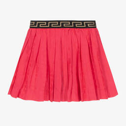 Versace-Розовая плиссированная юбка из атласа | Childrensalon Outlet