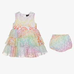 Versace-Baby Girls Rainbow Silk Dress | Childrensalon Outlet