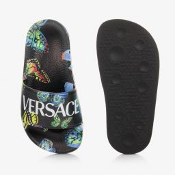 Versace-شبشب سلايدرز مطاط لون أسود | Childrensalon Outlet