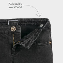 Versace-Black Denim Logo Jeans | Childrensalon Outlet