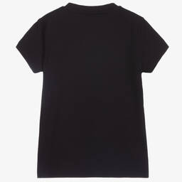 Versace-Черная футболка с золотистым логотипом | Childrensalon Outlet