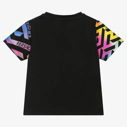 Versace-Black Greca Logo Baby T-Shirt | Childrensalon Outlet