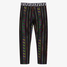 Versace-ليغنغز ستريتش لون أسود للبنات | Childrensalon Outlet