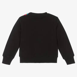 Versace-سويتشيرت أطفال بناتي قطن جيرسي لون أسود | Childrensalon Outlet