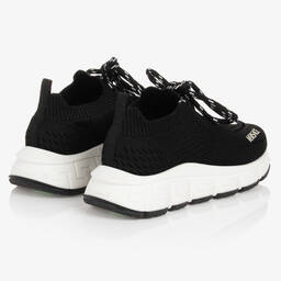 Versace-Black Knitted Trigreca Trainers | Childrensalon Outlet