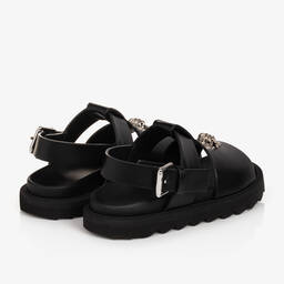 Versace-صندل جلد لون أسود | Childrensalon Outlet