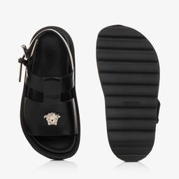 Versace-صندل جلد لون أسود | Childrensalon Outlet