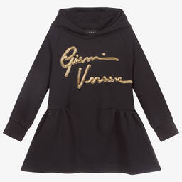 Versace-Черное платье-свитер с автографом | Childrensalon Outlet