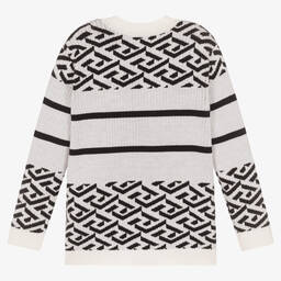 Versace-Black & White Medusa Sweater | Childrensalon Outlet