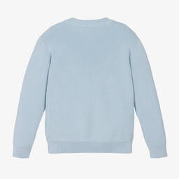 Versace-Blue Cotton Knit Sweater | Childrensalon Outlet