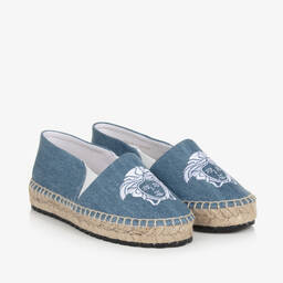 Versace-Blue Denim Medusa Espadrilles | Childrensalon Outlet