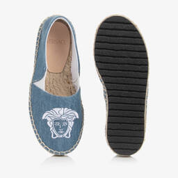 Versace-Blue Denim Medusa Espadrilles | Childrensalon Outlet
