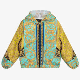 Versace-Blue & Gold Barocco Jacket | Childrensalon Outlet