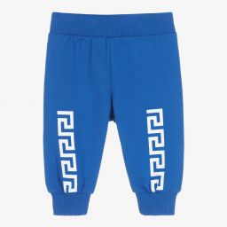 Versace-Blue & White Logo Joggers | Childrensalon Outlet
