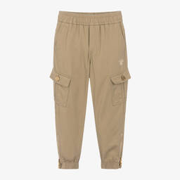 Versace-بنطلون كارغو قطن تويل لون بيج للأولاد | Childrensalon Outlet